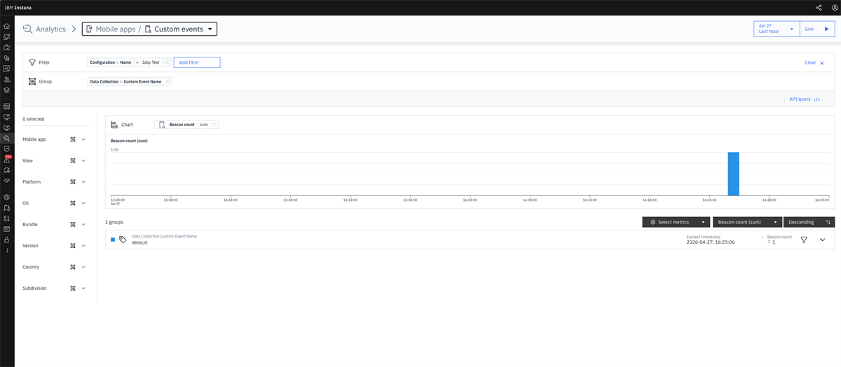 This will give the custom event based grouping, giving the single view for web in mobile